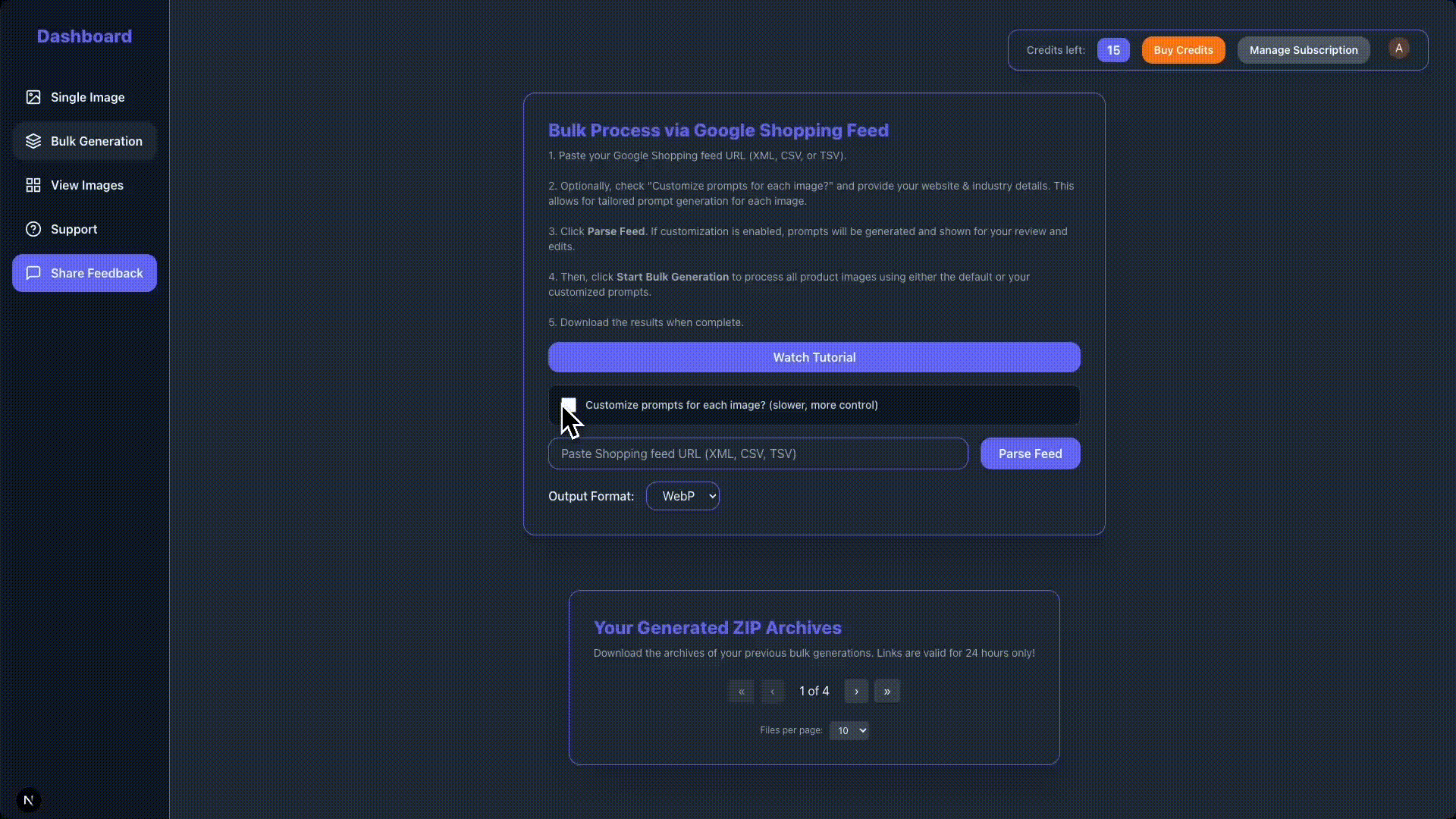 Bulk image generation demo