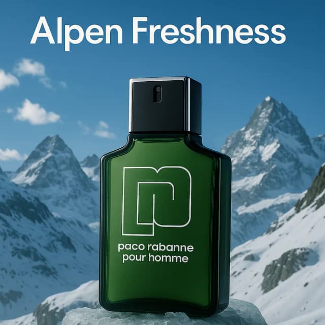 Complete ad creative with product, Alpen Freshness branding, and mountain scenery