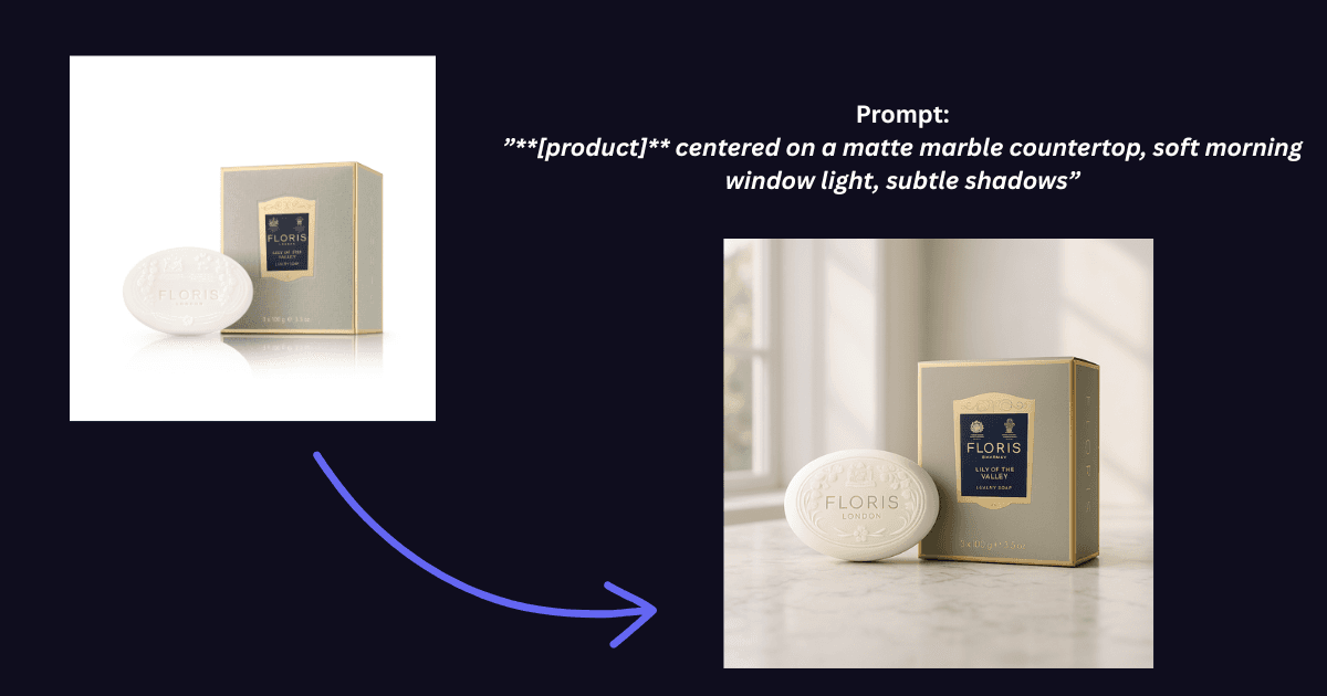 Example lifestyle image generated with a minimalistic elegance prompt